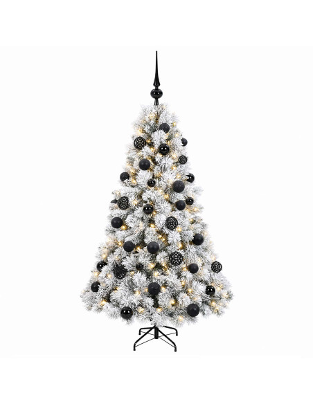 Albero di Natale artificiale con palline 150 cm 150 LED