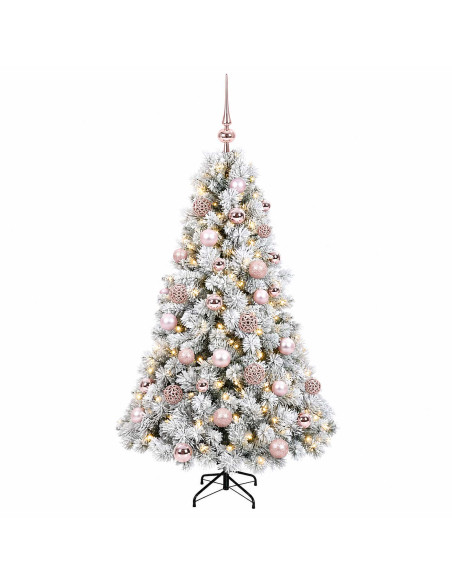 Albero di Natale artificiale con palline 150 cm 150 LED