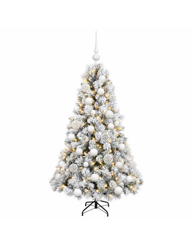 Albero di Natale artificiale con palline 150 cm 150 LED