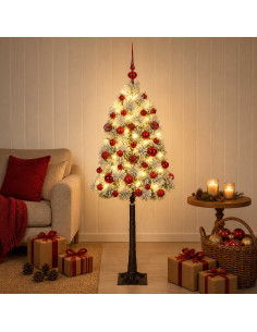 Albero di Natale artificiale con rami snodati e palline 150 cm