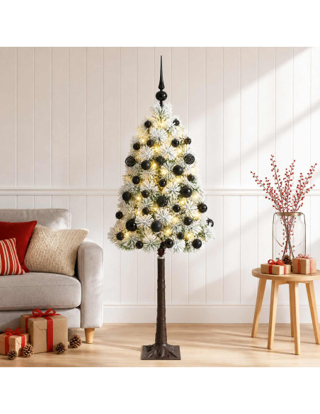 Albero di Natale artificiale con rami snodati e palline 150 cm