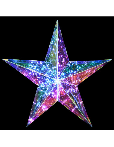 Stella LED prismatica iridescente Multicolore Ø 32 x 30 cm
