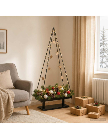 Albero di Natale in metallo con supporto KUOPIO 125 cm Acciaio