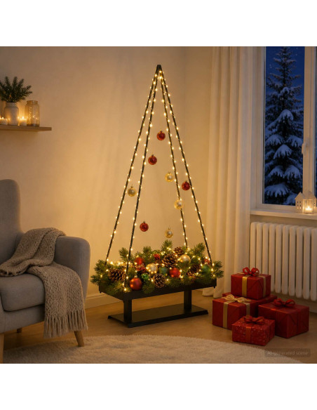 Albero di Natale in metallo con supporto KUOPIO 125 cm Acciaio