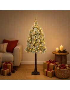 Albero di Natale artificiale con rami snodati e palline 150 cm
