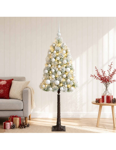 Albero di Natale artificiale con rami snodati e palline 150 cm