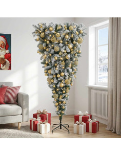 Albero di Natale artificiale rovesciato con rami snodati 240 cm