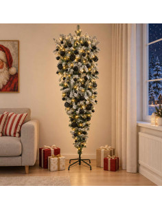 Albero di Natale artificiale rovesciato con rami snodati 240 cm