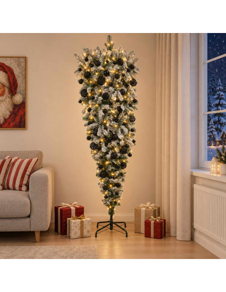 Albero di Natale artificiale rovesciato con rami snodati 240 cm