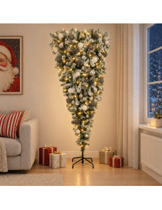 Albero di Natale artificiale con palline 240 cm 300 LED