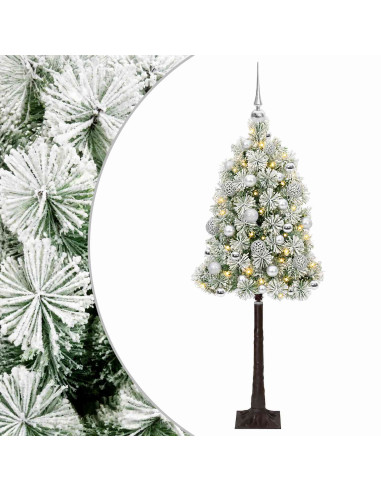 Albero di Natale artificiale con rami snodati e palline 150 cm
