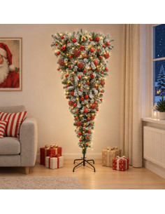 Albero di Natale artificiale rovesciato con rami snodati 240 cm