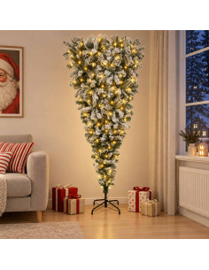 Albero di Natale artificiale rovesciato con rami snodati 240 cm