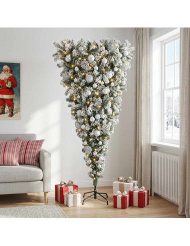 Albero di Natale artificiale rovesciato con rami snodati 240 cm