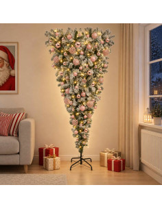 Albero di Natale artificiale rovesciato con rami snodati 240 cm