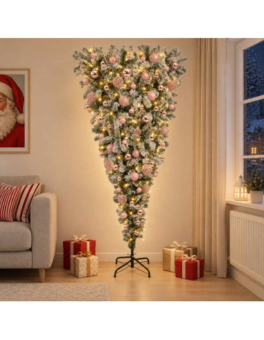 Albero di Natale artificiale rovesciato con rami snodati 240 cm