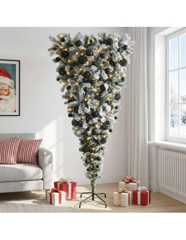 Albero di Natale artificiale rovesciato con rami snodati 240 cm