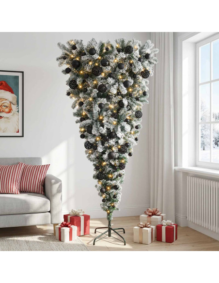 Albero di Natale artificiale rovesciato con rami snodati 240 cm