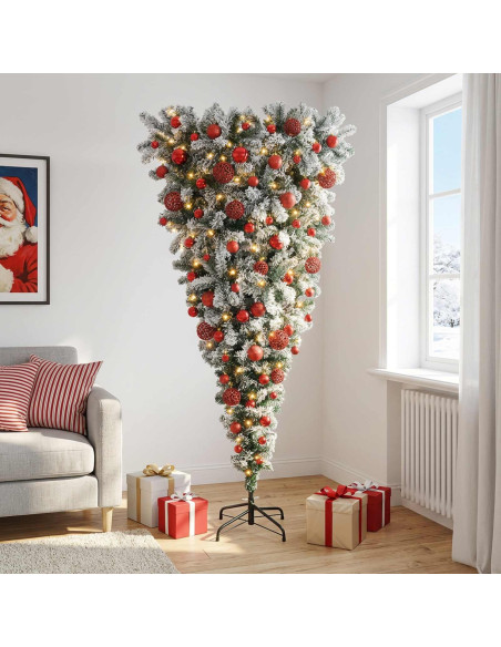 Albero di Natale artificiale rovesciato con rami snodati 240 cm