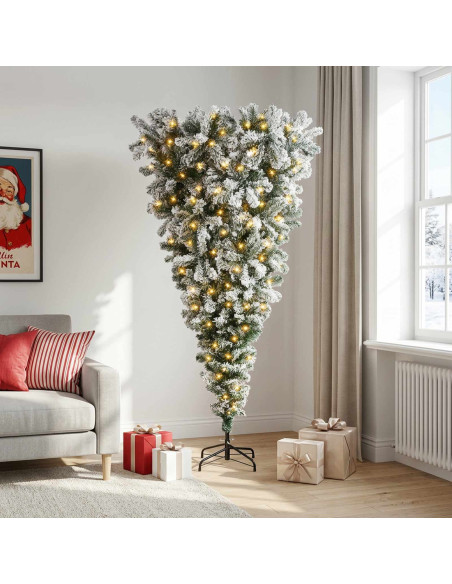 Albero di Natale artificiale rovesciato con rami snodati 240 cm
