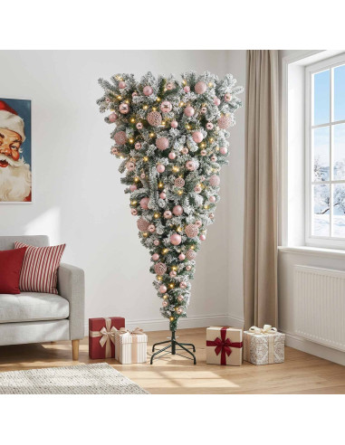 Albero di Natale artificiale rovesciato con rami snodati 240 cm