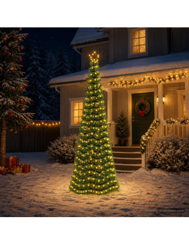 Albero di Natale a LED in tinsel con picchetto EKENAS 250 cm