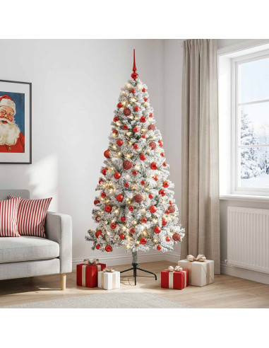 Albero di Natale artificiale con palline 180 cm 300 LED