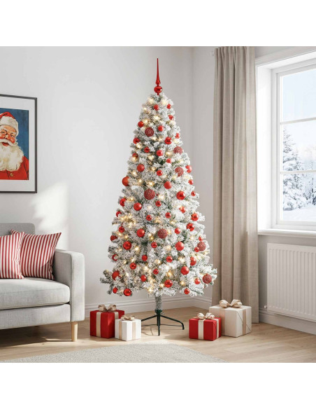 Albero di Natale artificiale con palline 180 cm 300 LED