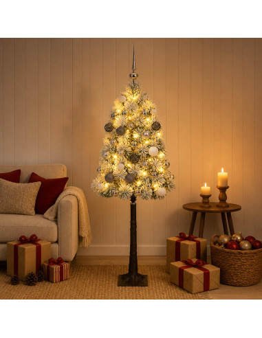 Albero di Natale artificiale con rami snodati e palline 180 cm