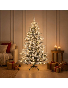 Albero di Natale artificiale con palline 120 cm 150 LED