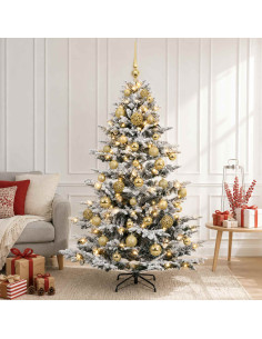 Albero di Natale artificiale con palline 120 cm 150 LED