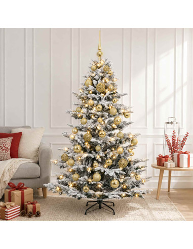 Albero di Natale artificiale con palline 120 cm 150 LED