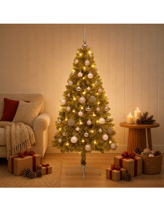 Albero di Natale artificiale con palline 150 cm 150 LED