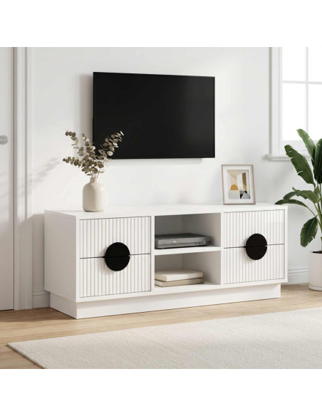 Mobile TV VENRAY 101 x 36,5 x 40 cm Bianco Lucido