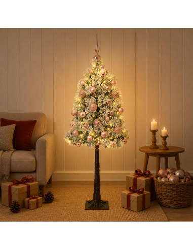 Albero di Natale artificiale con rami snodati e palline 150 cm
