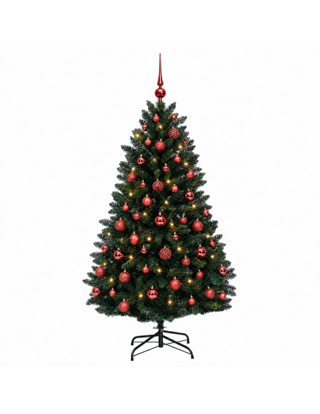 Albero di Natale artificiale verde scuro con palline 120 cm