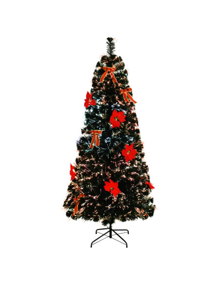Albero di Natale in fibra ottica 210 cm 24 LED Multicolore PVC