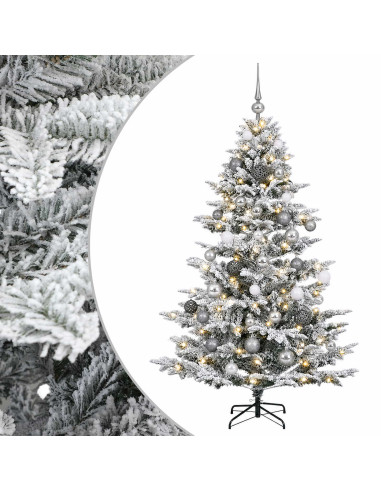 Albero di Natale artificiale con palline 120 cm 150 LED