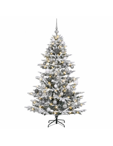 Albero di Natale artificiale con palline 120 cm 150 LED