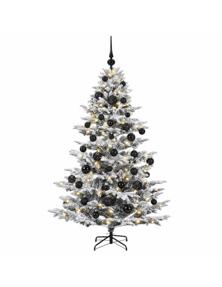 Albero di Natale artificiale con palline 120 cm 150 LED