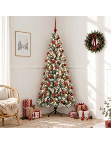 Albero di Natale artificiale con palline 210 cm 300 LED