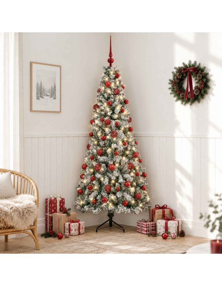 Albero di Natale artificiale con palline 210 cm 300 LED