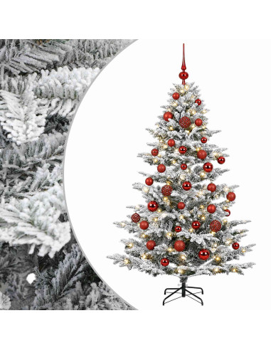 Albero di Natale artificiale con palline 120 cm 150 LED
