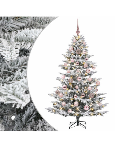 Albero di Natale artificiale con palline 120 cm 150 LED