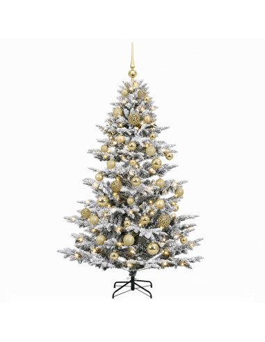 Albero di Natale artificiale con palline 120 cm 150 LED