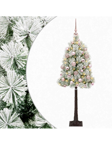 Albero di Natale artificiale con rami snodati e palline 150 cm