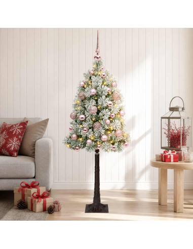 Albero di Natale artificiale con rami snodati e palline 150 cm