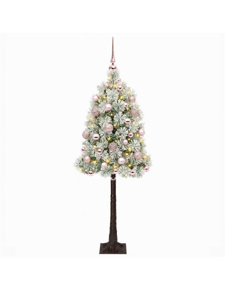 Albero di Natale artificiale con rami snodati e palline 150 cm