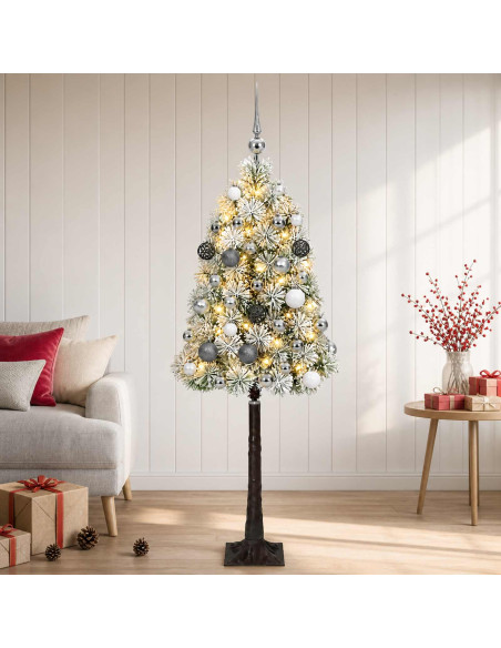 Albero di Natale artificiale con rami snodati e palline 180 cm