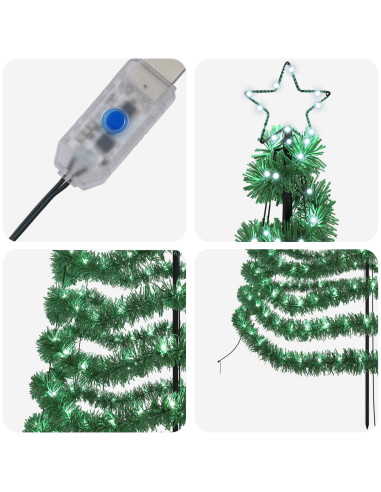 Albero di Natale a LED in tinsel con picchetto EKENAS 180 cm